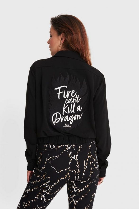 Alix the label | Cropped Blouse - Zwart - Afbeelding 2