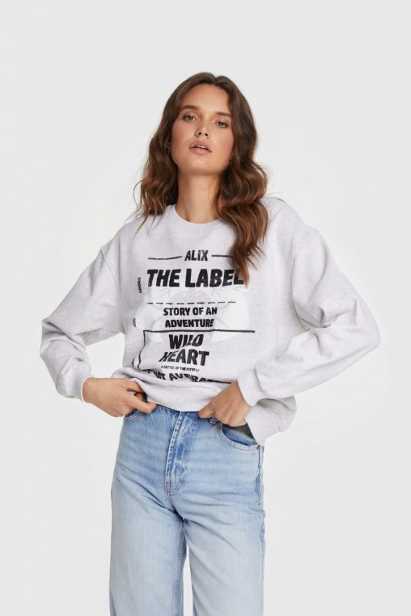 Alix the label | Text Sweater - Licht grijs - Afbeelding 2