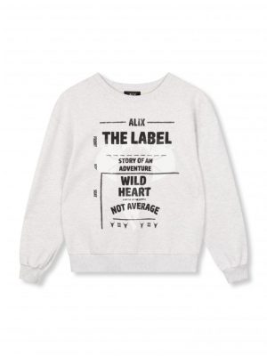 Alix the label | Text Sweater - Licht grijs