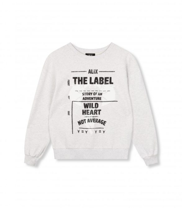 Alix the label | Text Sweater - Licht grijs