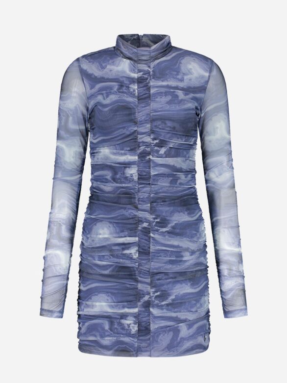 Nikkie | Marbled Mesh Dress - Blauw
