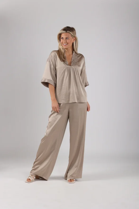 Nukus | Josephine Pants Silky Dark Sand - Afbeelding 3