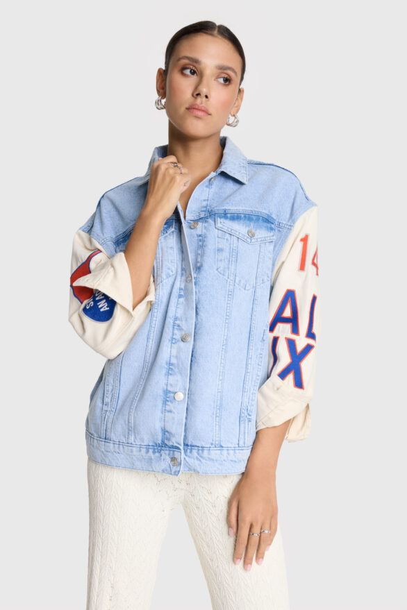 Alix the label | MIXED SLEEVES DENIM JACKET - Afbeelding 3