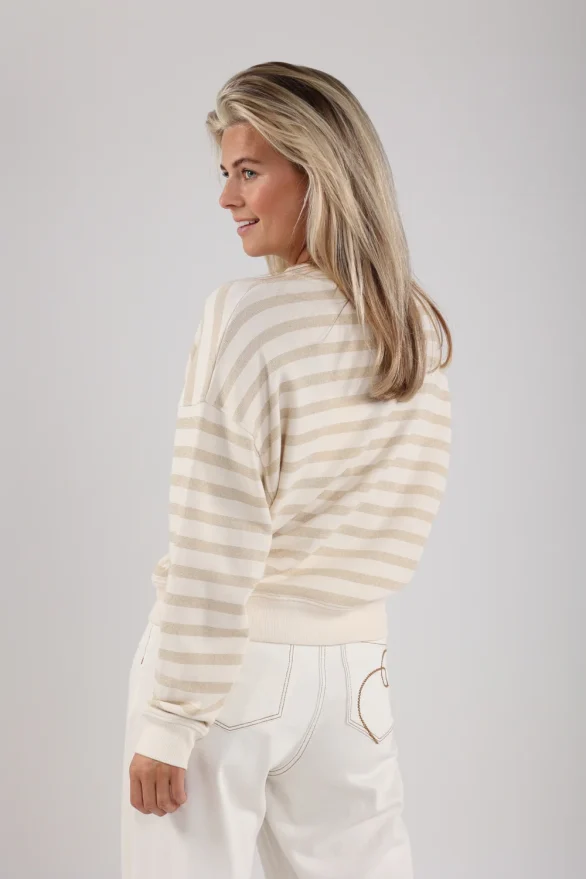 Nukus | Noa Pullover Stripes Sand - Afbeelding 3