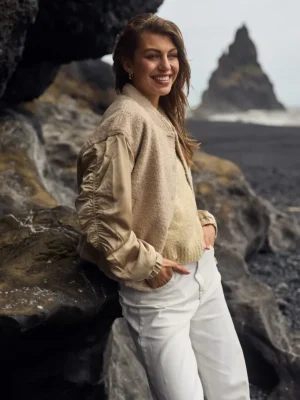 Nukus | Baltimore Jacket Satin | Sand