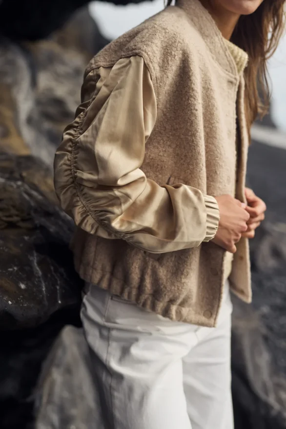 Nukus | Baltimore Jacket Satin | Sand - Afbeelding 3