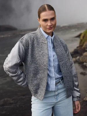 Nukus | Baltimore Jacket Satin | Light Grey