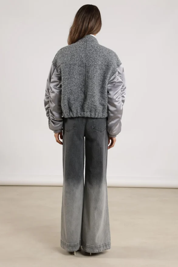 Nukus | Baltimore Jacket Satin | Light Grey - Afbeelding 4