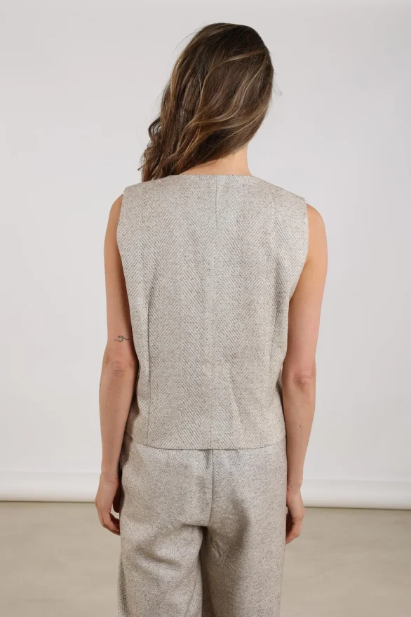 Nukus | Carrera Gilet Strass | Sand - Afbeelding 3