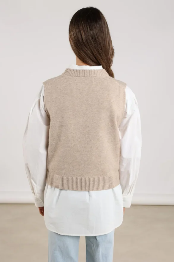 Nukus | Intarsia Spencer | Sand - Afbeelding 3