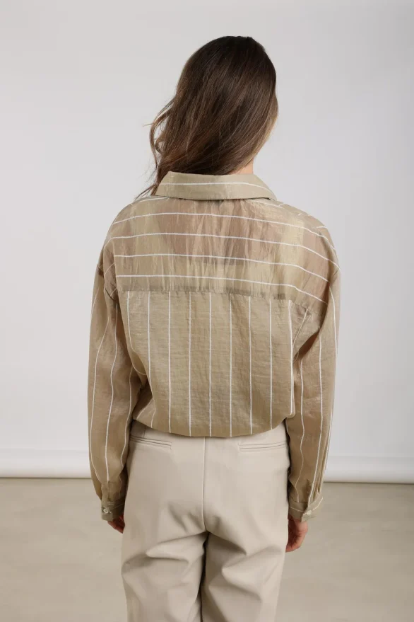 Nukus | Iris Blouse Stripe | Gold/Off White - Afbeelding 3