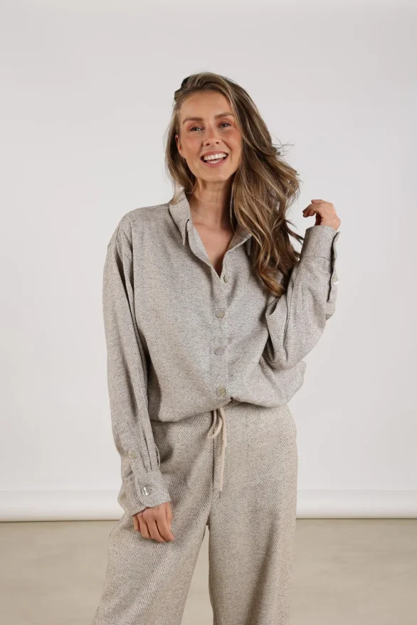 Nukus | Lara Blouse Strass | Sand - Afbeelding 2