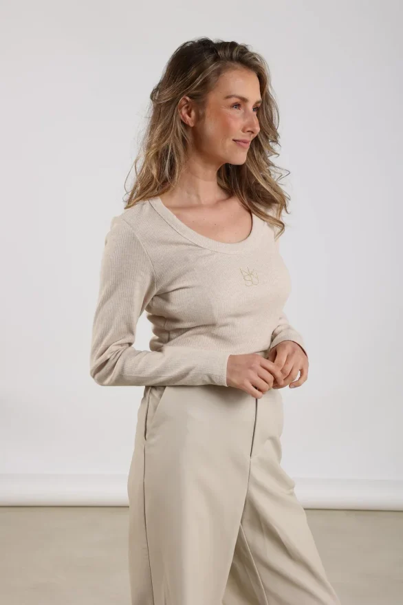 Nukus | Lilia Top LS | Sand - Afbeelding 3