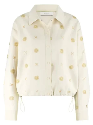 Nukus | Newport Blouse Embroidery | Offwhite/Gold
