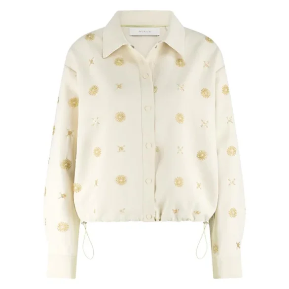 Nukus | Newport Blouse Embroidery | Offwhite/Gold