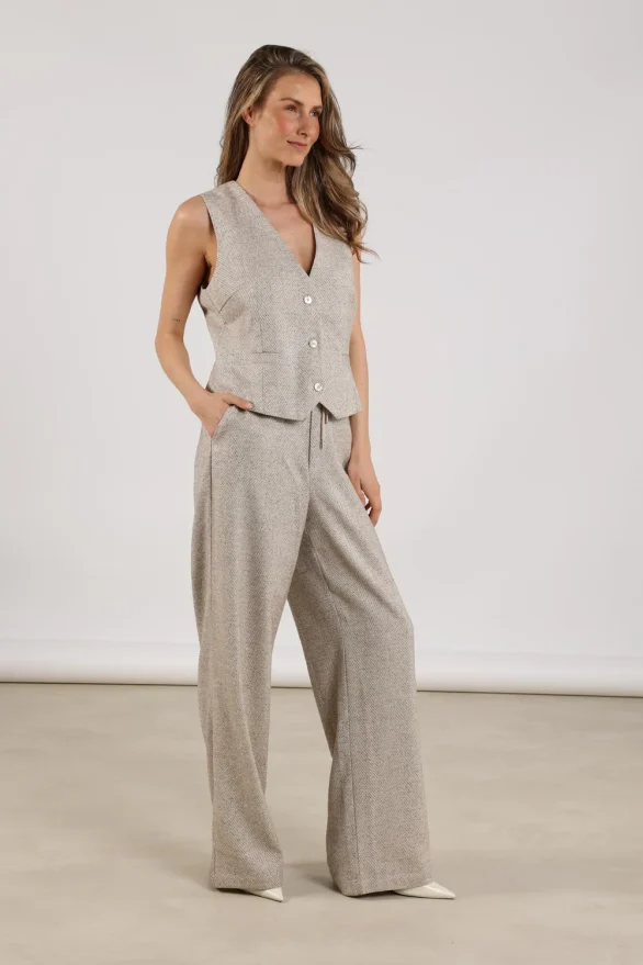 Nukus | Vera Pants Strass | Sand - Afbeelding 2