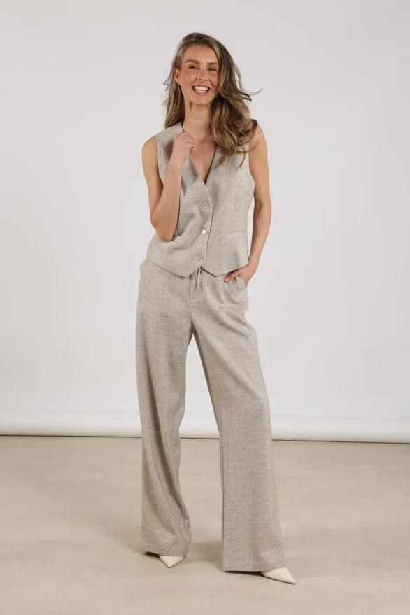 Nukus | Vera Pants Strass | Sand - Afbeelding 3